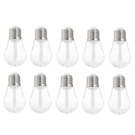 Ipetboom 10pcs Mini Bulb Shaped Refillable Lip Gloss Tubes Creative Cosmetic Containers for Diy Lip Gloss Samples Portable Plastic Bottles Wand