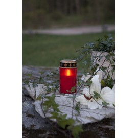 LED Grave Light Timer Red Height 12 cm