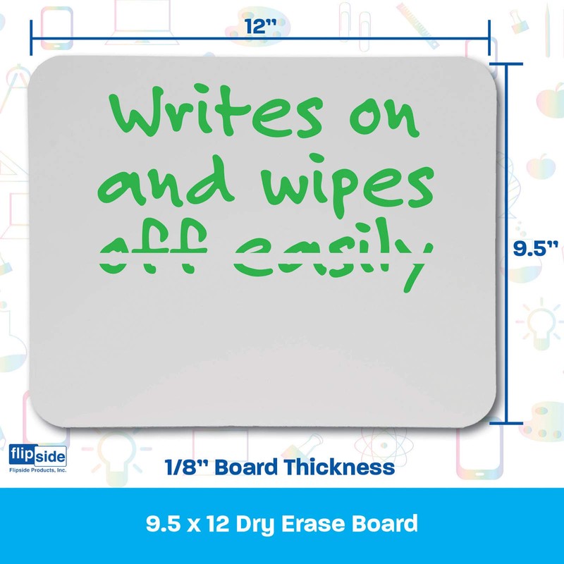 Flipside, FLP10065, Unframed Mini Dry Erase Board, 1 Each,White