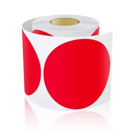 Round Stickers Red 90 mm Circle Labels Colour Coding Dot Vinyl Floor Sticker Waterproof Removable Roll of 200