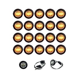 LONG HAUL 20 3/4" CLEAR/AMBER LED CLEARANCE MARKER BULLET MARKER LIGHTS W/CONNECTOR ENDS