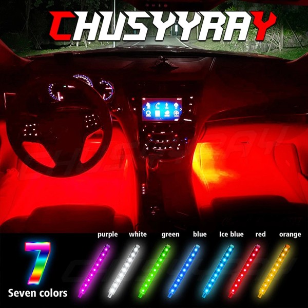 SYJIIP 4x LED RGB Under Car Tube Glow Underglow Underbody