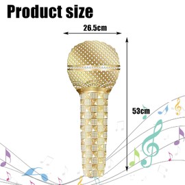 12 PCS Inflatable Microphone, 53 * 26cm Blow Up Microphone, Inflatable Party Props, Inflatable Microphone Party Accessories, Star Party Supplies Birthday Party Gifts Stage Performance