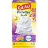 Glad ForceFlex Tall Kitchen Trash Bags, 13 Gallon, Gain Lavender,