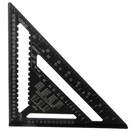 ASNOMY 30cm Protractor Triangle Aluminum Alloy Carpenter Square Triangle Metric Professional Carpentry Angle Ruler Triangle Ruler with Protractor Measuring Tool Black
