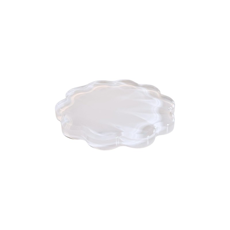 GRAHAM DESIGN Scalloped Acrylic Coasters with Circular Holder - 4