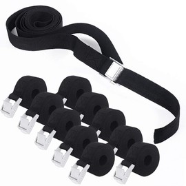 Dioxide Pack of 10 Lashing Straps 2 m, Tie Down Straps with Clamping Lock 25 mm Load Capacity 250 kg Robust Adjustable Lashing Strap for Motorcycle, Car, Bicycle, Sack Truck, Luggage Packages