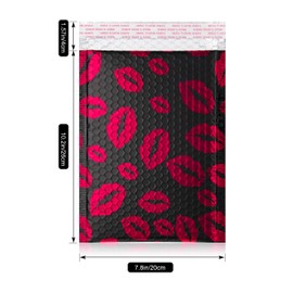 TONESPAC 25 Pack Poly Bubble Mailers Padded Envelopes Retailer Shipping Bags with Waterproof Self Seal Strip (black lips, #0 7x10 inch)