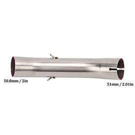 Tubo Conector Intermedio de Escape para 390Acero Inoxidable Anticorrosión 1mm Repuesto Hidroformado para Moto Scooter Conexión Media de Escape para Viaje Calle Uso Diario