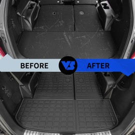 Rongtaod Floor Mats Compatible with 2020-2025 Hyundai Palisade Trunk Mat Cargo Mat Cargo Liner Back Seat Protector 2024 Palisade Accessories (Floor Mats+Trunk Mat with Backrest Mats+Sub Trunk Mat)