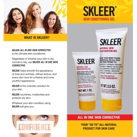 SKLEER - Natural Skin Restoration Gel - All Skin Types - For Better Looking Skin (2.5 Ounce)