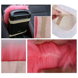 EGBANG Auto Center Console Cover, Console Cover Armrest Pads, Warm Winter Sheepskin Wool Car Armrest Seat Box Pad Cushion Protector Universal Fit (Grey)