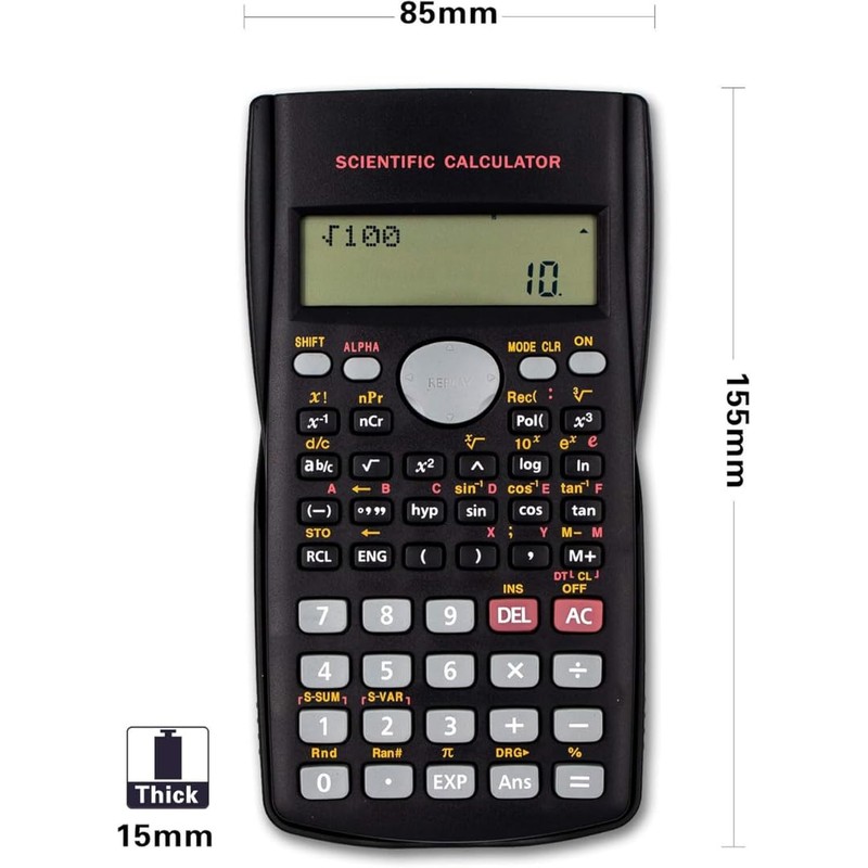 Scientific Calculator for Secondary School 12 Digit Double Line Display