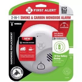 Ademco First Alert 10 Year Back Up Hard-Wired w/Battery Back-Up Ionization Smoke and