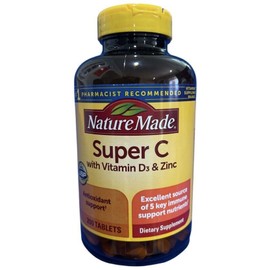 Nature Made Super C with Vitamin D3 & Zinc Supplement 200 Tablets