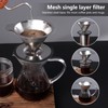 LHS Pour Over Coffee Dripper Reusable Coffee Filter Metal Cone