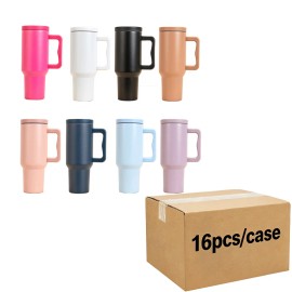 US  40 Oz H2.0 Food Grade Stainless Steel Tumbler 40oz With Handle for Daily Office Outdoor Activitycolor: 5 colors mixed, capacity: 40 oz