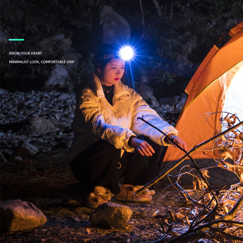 Rechargeable Headlight Aluminum Alloy Headband Sensing Head Lamp for Outdoor