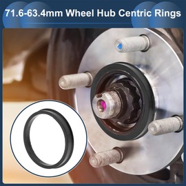 INFINAUTO 71.6mm to 63.4mm Car Wheel Hub Centric Rings Black Polycarbonate Wheels Center Shaft Shock Absorbing Hubrings 4 Pcs
