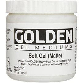Soft Gel Matte by GOLDEN, 8 fl. oz. Jar, Professional Acrylic Gel Medium, Semi-Transparent