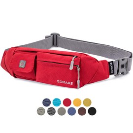 ZOMAKE Crossbody Fanny Pack for Women Men:Small Runners Belt Bag with Adjustable Strap - Fashion Water Resistant Waist Bag, Mini Bum Bag for Running Travel Hiking Carrying All Phones(Wine Red)