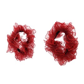 Zac's Alter Ego Set of 2 Soft Chiffon Frilly Ruffle Hair Scrunchies/Garters