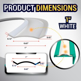 LATCH.IT RV Trim Molding Insert 1” (White) | 100’ RV Trim Molding Exterior | UV-Resistant Vinyl RV Corner Molding | Durable RV Molding Insert | Protect RV Exterior w/Vinyl RV Trim
