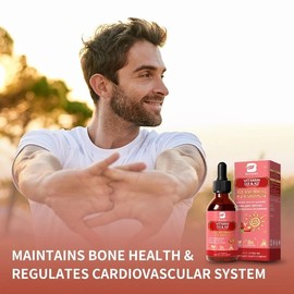 Vitamin D3 + K2 with Sea Moss – Liquid Drops Supplement, 450 mcg, 60ml Bottle