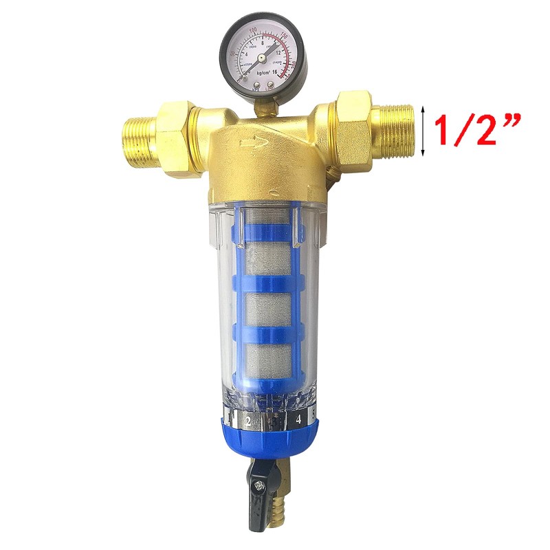 Spin Down Sediment Water Filter, Pre-Filter Water Filter with Pressure