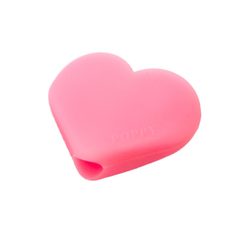 Poppy Heart-Shaped Straw Topper, Helps Prevent Wrinkles (Pink)