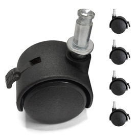 Brodio Casters Set of 4 Insert-In Casters Replacement Casters Quiet Office Chair Gaming Chair Storage Box Scratch Resistant Replacement, 360 Degree Rotation, Smooth Moving, Chair Replacement Casters