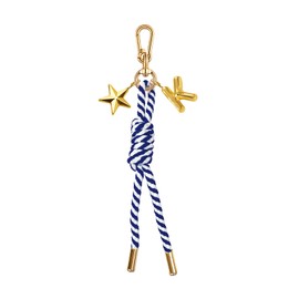 Floramos Nautical Knot Bag Charm Initial Keychain Gold Letter Charms Keyring for Women Handbag Backpack