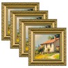 eletecpro 4x4 Picture Frames Set of 4, Ornate Frames with