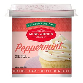 Miss Jones Baking 90% Organic Holiday Buttercream Frosting, Perfect for Icing and Decorating, Vegan-Friendly: Peppermint with Candy Crunch Pieces (Pack of 1)