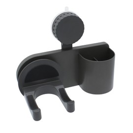 RODDEX Suction Cup Hair Dryer Holder with Basket, Wall Mount Blow Dryer & Hair Tools Organizer for Bathroom Vanity, Holds Curling Iron, Straightener, Accessories, Dark Grey