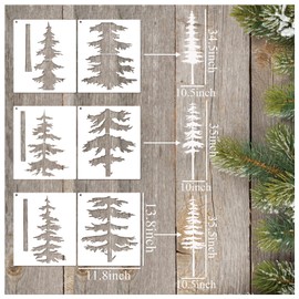 Large Stencils for Painting on Wood Fence Giant Wall Stencils Reusable Templates for Garden Fence Window Wall Furniture Mural (Pine Tree)