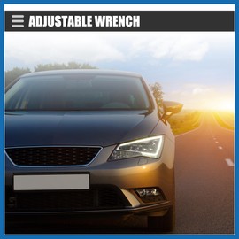 A ABSOPRO Universal Adjustable Spanner Wide Jaw Opening Wrench Automotive Tool Set, 6" and 8" Size Max Jaw Width 34mm and 36mm, Steel, Black Item Replacement