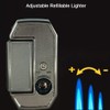 Butane Torch Lighter, Windproof Jet Flame Lighter with V-Cutter, Flame