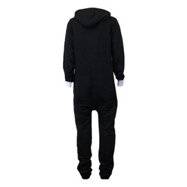 WOTOGOLD Men And Women Black Blue Pajamas Sportswear Hooded Unisex Jumpsuit Black Black Large