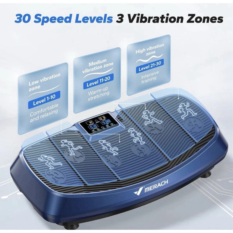 MERACH Vibration Plate Exercise Machine 3D&4D Vibration Plate LED Display