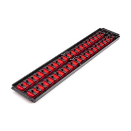 TEKTON 1/4 Inch Drive 2-Rail Socket Organizer Set, Red (40-Tool) | OST03140 | Made in USA