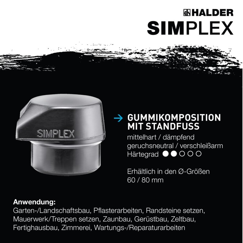 Simplex 3202.280 Insert, Rubber Composition, Black, with Base | Diameter