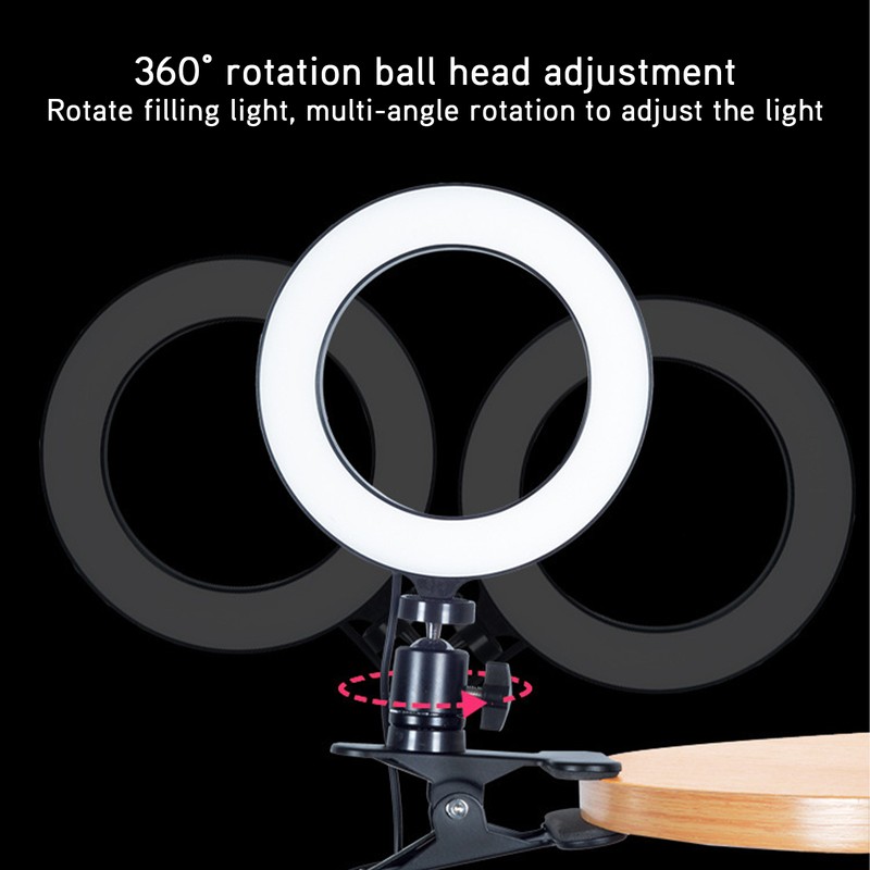 16cm LED USB Circle Light RGB Fill Light with Clamp