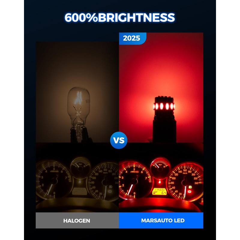 Marsauto 194 LED Bulb Red for Dome Map Light, 168