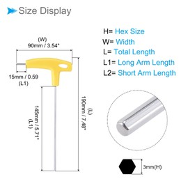 CoCud T-Handle Hexagonal Key 3 mm Hexagonal Steel Metric T-Key Wrench Yellow - (Use: for Basic Home Repairs and Mechanical Maintenance) Pack of 1