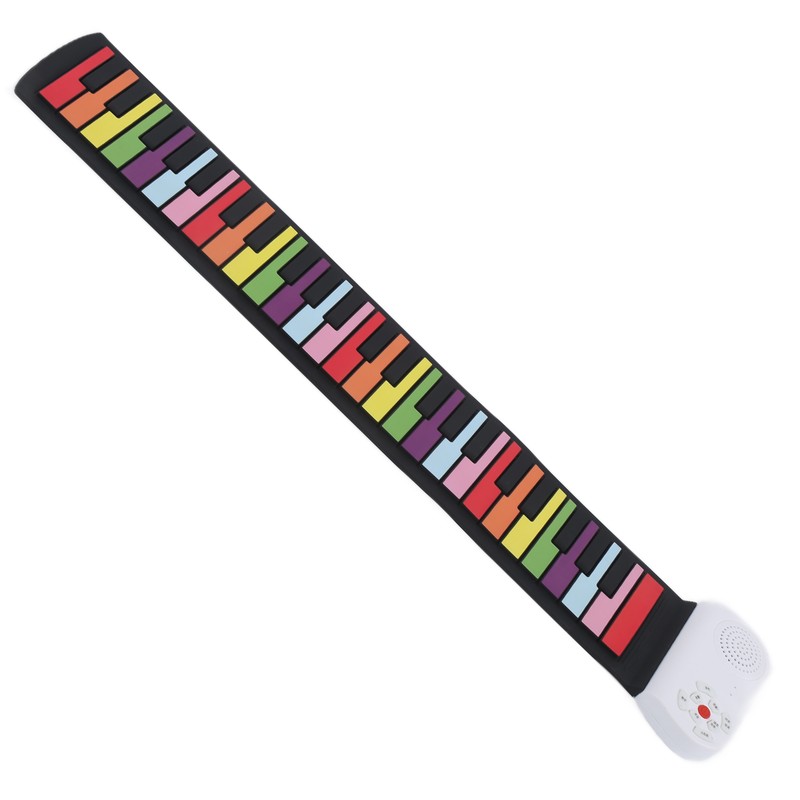 Roll Up Piano 49 Keys Kids Flexible Rainbow Keyboard Portable