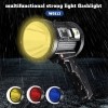 200000LM Rechargeable Spotlight LED Spot Light Handheld Flashlight Searchlight