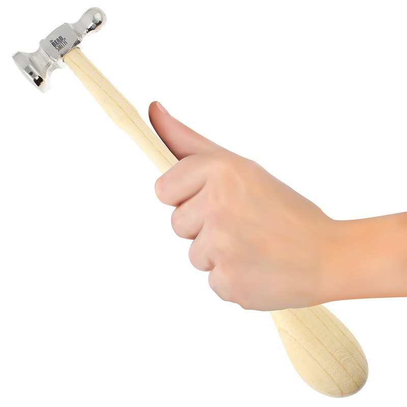 The Beadsmith Two-Sided Chasing Hammer - 10.75 Inches Wooden Handle,