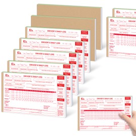 Driver Daily Log Book 10 Pack with 7 and 8 Day Recap Detailed Driver Vehicle Inspection Report Book Driver Time Record Book 5.5×8.5 inch 35 Sets of Forms Per Book for Truckers (10)
