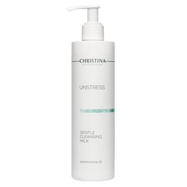 Christina Unstress Soap-Free Gentle Cleansing Milk Makeup Remover for Face & Eyes - 300 ml - Calendula, Vitamin E and Centheal Soap-Free Cleanser - Safe for All Skin Types